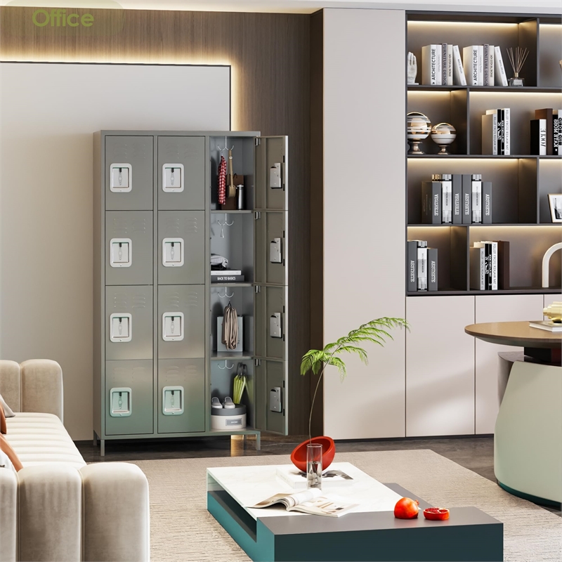 Gangmei Metal Locker with 12 Door for School and Employee Light Gray