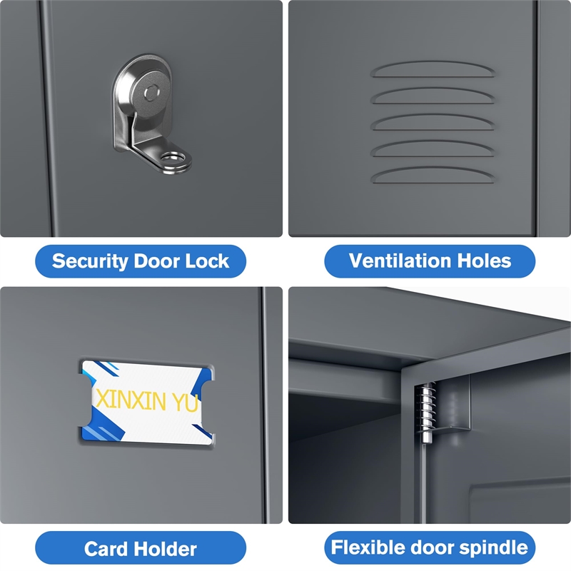 Gangmei Metal Locker with 18 Door for School and Employees Dark Gray