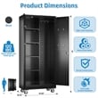 GangMei Broom Closet Storage Cabinet in Black
