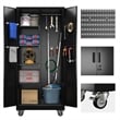 GangMei Broom Closet Storage Cabinet in Black