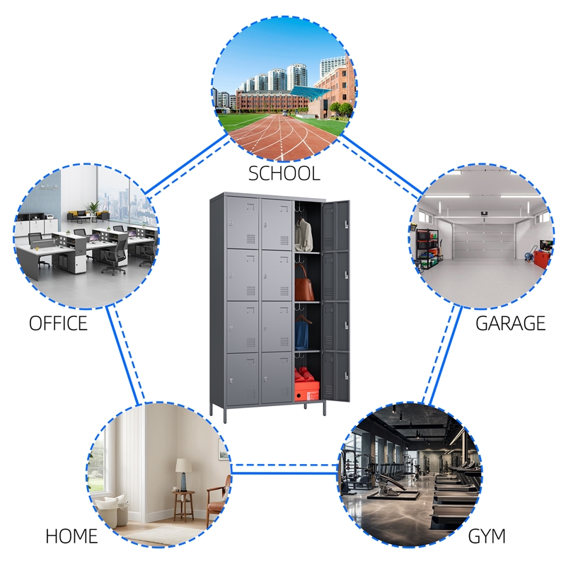 Gangmei 12 Door lockers for Employees Steel lockers Dark Grey