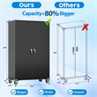 Extra Large Metal Garage Storage Cabinet on Wheels with 4 Shelves