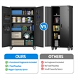 Extra Large Metal Garage Storage Cabinet on Wheels with 4 Shelves