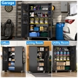 Extra Large Metal Garage Storage Cabinet on Wheels with 4 Shelves