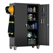 Extra Large Metal Garage Storage Cabinet on Wheels with 4 Shelves