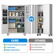 Extra Large Metal Garage Storage Cabinet on Wheels with 4 Shelves
