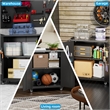 Metal Storage Cabinet with Wheels and 2 Pegboards