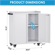 Metal Storage Cabinet with Wheels and 2 Pegboards