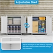 Metal Storage Cabinet with Wheels and 2 Pegboards