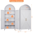 Metal Arched Cabinet Kitchen Pantry Cabinet with Door