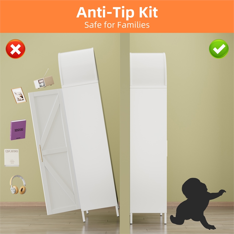 Metal Arched Cabinet Kitchen Pantry Cabinet with Door