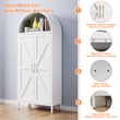 Farmhouse Pantry Cabinet with 2 Doors for Home Kitchen White