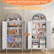 Farmhouse Pantry Cabinet with 2 Doors for Home Kitchen White