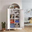 Farmhouse Pantry Cabinet with 2 Doors for Home Kitchen White