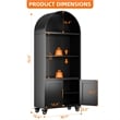 Metal Arched Bookcase 5-Tier Arched Bookcase with Doors