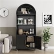 Metal Arched Bookcase 5-Tier Arched Bookcase with Doors
