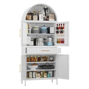 Pantry Cabinet with Adjustable Shelves and Drawer with 2 Doors for Kitchen