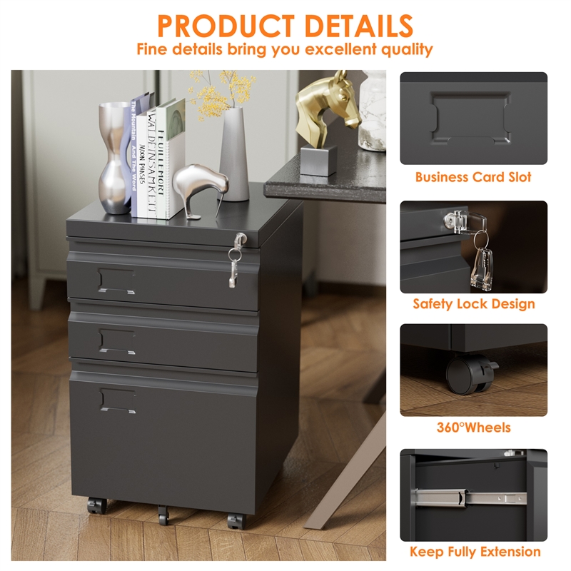 3 Drawer Metal Mobile File Cabinet need assemble