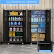 Metal Garage Storage Cabinet with Wheels and Pegboards