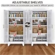 Metal Kitchen Pantry Cabinet with 2 Doors and 3 Adjustable Shelves