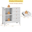athroom Storage Cabinet with 1 Adjustable Shelves and 4 Drawers