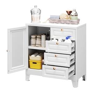 athroom Storage Cabinet with 1 Adjustable Shelves and 4 Drawers