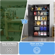 Metal Storage Cabinet with Pegboard 71'' x 34'' x 18''