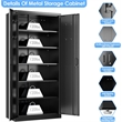 Metal Storage Cabinet with Pegboard 71'' x 34'' x 18''