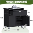 Metal Cabinet on Wheels Metal Garage Cabinet with 1 Drawer and 4 Hooks