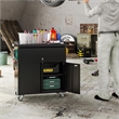 Metal Cabinet on Wheels Metal Garage Cabinet with 1 Drawer and 4 Hooks