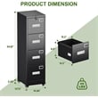 4 Drawer File Cabinet with Lock and Wheels