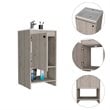 FM FURNITURE Chariot Modern Metal Free Standing Vanity Cabinet in Light Gray