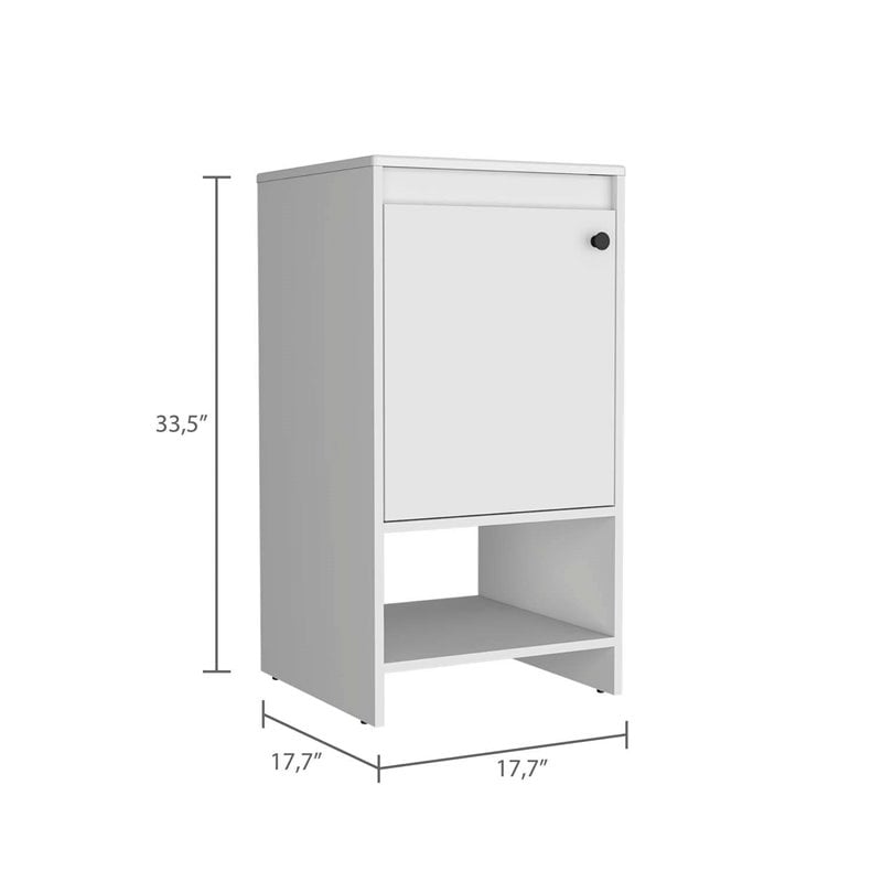 FM FURNITURE Chariot Modern Metal Free Standing Vanity Cabinet in White
