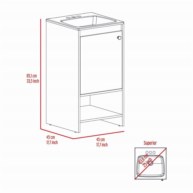 FM FURNITURE Chariot Modern Metal Free Standing Vanity Cabinet in White