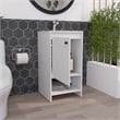 FM FURNITURE Chariot Modern Metal Free Standing Vanity Cabinet in White