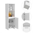 FM FURNITURE Danforth Modern Wood Pantry Cabinet for Kitchen Room in White