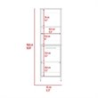 FM FURNITURE Danforth Modern Wood Pantry Cabinet for Kitchen Room in White