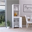FM FURNITURE Danforth Modern Wood Pantry Cabinet for Kitchen Room in White