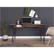 FM FURNITURE Kyoto 140 Modern Wood Desk with Abstract Steel Legs in Mahogany
