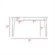 FM FURNITURE Kyoto 140 Modern Wood Desk with Abstract Steel Legs in Mahogany