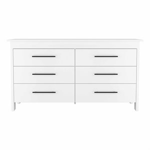 fm furniture luxor modern wood double dresser for bedroom with 6-drawer