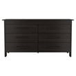 FM Furniture Luxor Modern Wood Bedroom Double Dresser with 6-Drawer in Black