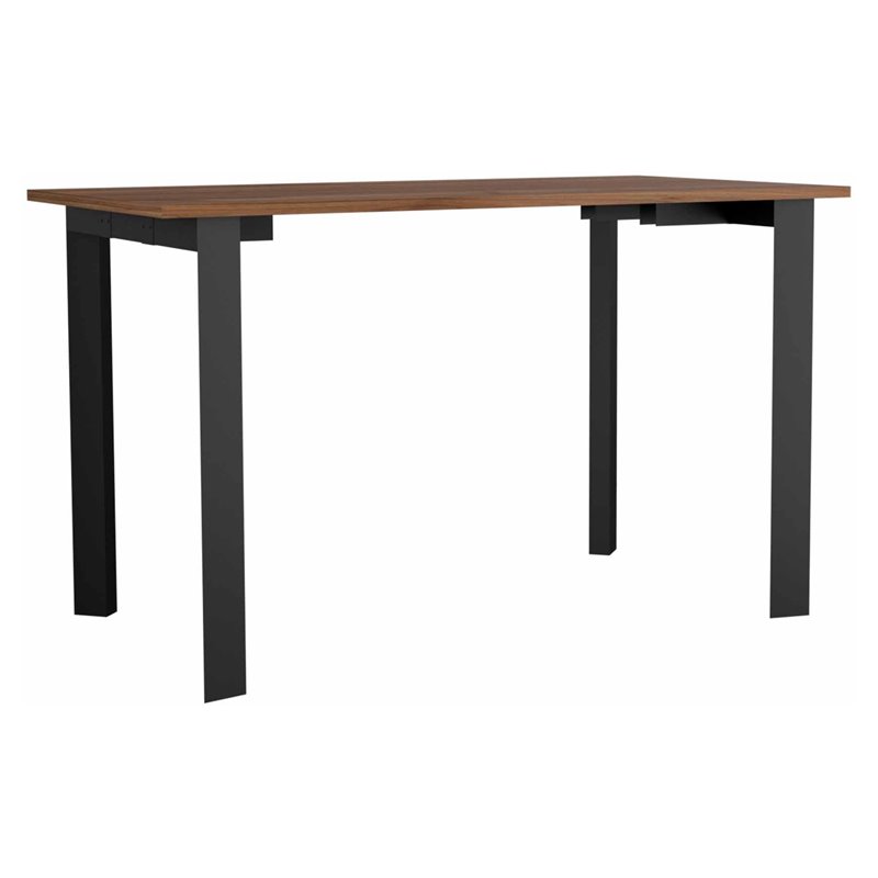 FM FURNITURE Marrakech Modern Wood Office Desk with Four Steel Legs in Mahogany