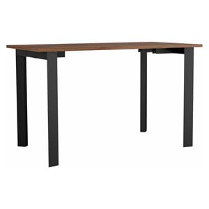 fm furniture marrakech modern wood office desk with four steel legs in mahogany