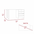 FM FURNITURE Praga 120 Modern Wood Desk with 2-Drawer & 2 Shelves in Light Gray