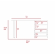 FM FURNITURE Praga 120 Modern Wood Desk with 2-Drawer & 2 Shelves in Light Gray