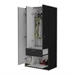FM FURNITURE Ramblas Modern Wood Armoire with Two Cabinets in Black/White