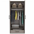 FM FURNITURE San Blas Wood Bedroom Armoire with Two Doors in Light Gray