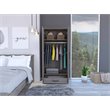 FM FURNITURE San Blas Wood Bedroom Armoire with Two Doors in Light Gray