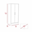 FM FURNITURE San Blas Wood Bedroom Armoire with Two Doors in Light Gray